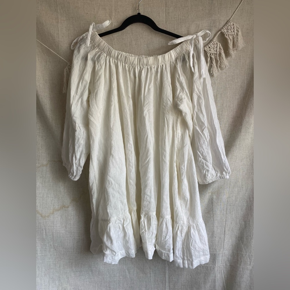 Cleobella White Off-Shoulder Mini Dress